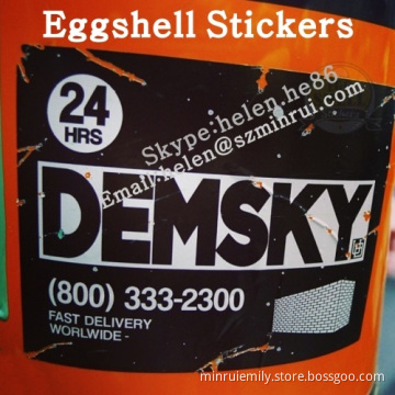 Self Adhesive Destructive Vinyl Eggshell Stickers 